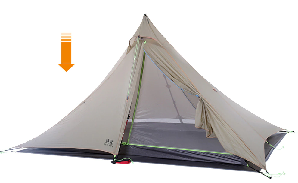 Cheap Goat Tents ASTA Gear Fengyin2  Pyramid 1 2 People Water proof 2 side silicon coating Flysheet Ultralight 4 season Tent Inner Mesh and Poles Tents 